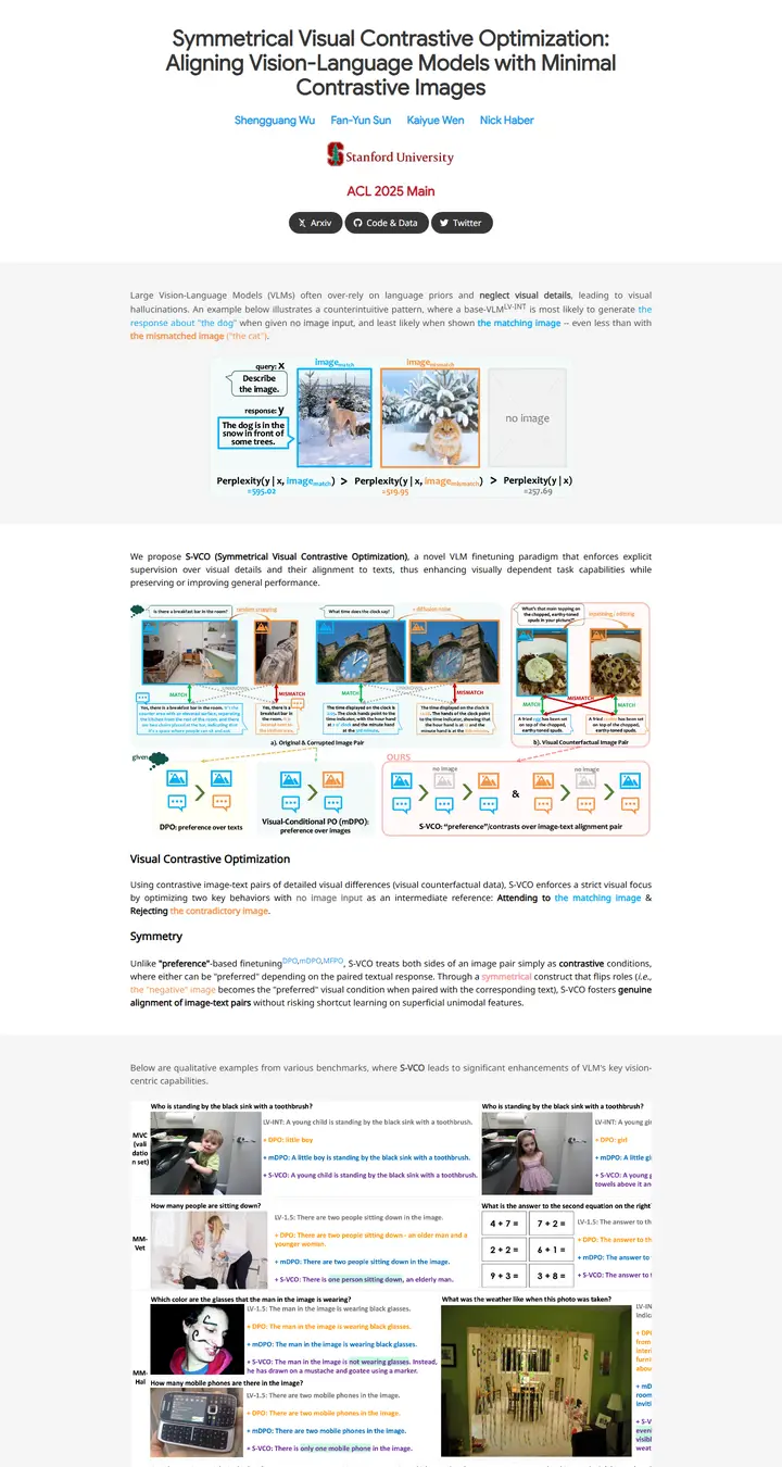 Symmetrical Visual Contrastive Optimization: Aligning Vision-Language Models with Minimal Contrastive Images