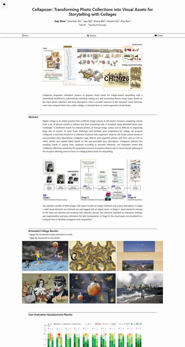 Collaposer: Transforming Photo Collections into Visual Assets for Storytelling with Collages