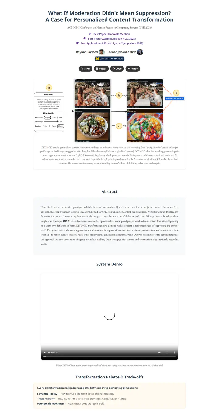 What If Moderation Didn't Mean Suppression? A Case for Personalized Content Transformation