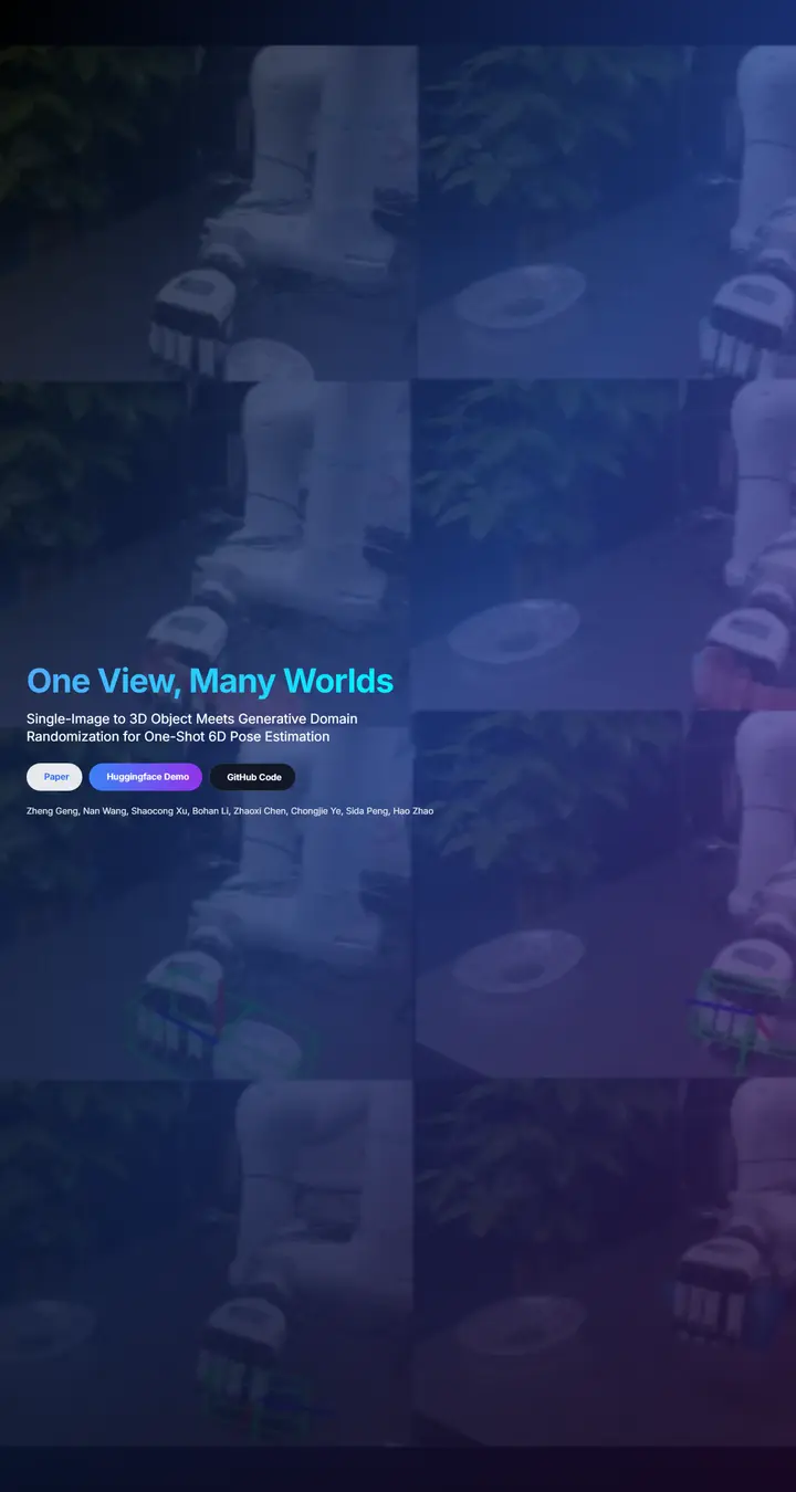 One View, Many Worlds: Single-Image to 3D Object Meets Generative Domain Randomization for One-Shot 6D Pose Estimation