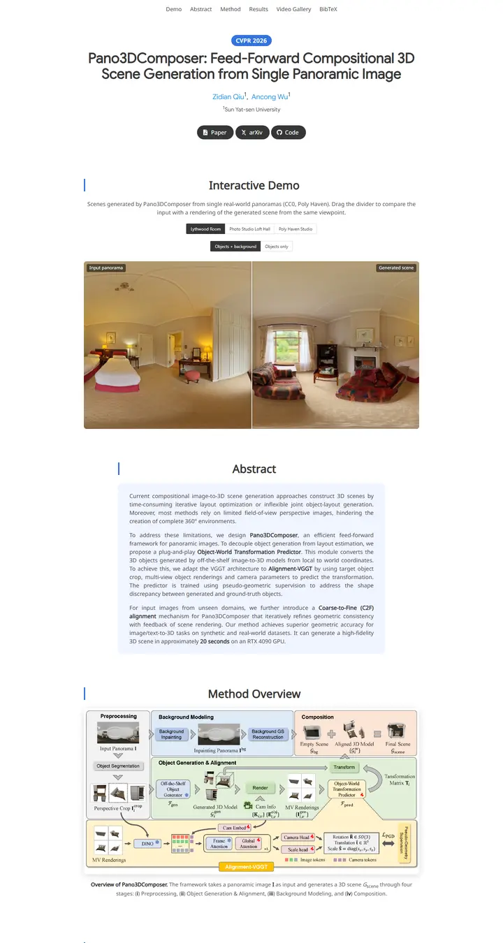 Pano3DComposer: Feed-Forward Compositional 3D Scene Generation from Single Panoramic Image