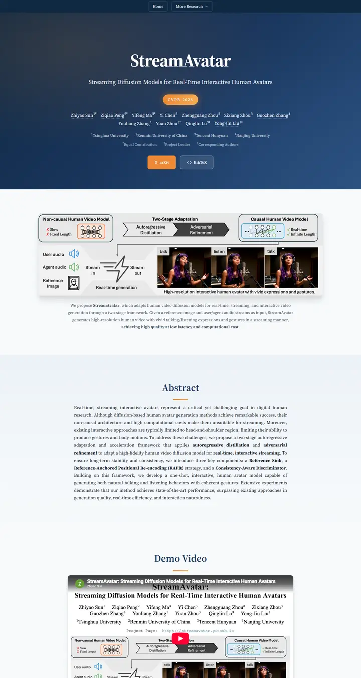 StreamAvatar: Streaming Diffusion Models for Real-Time Interactive Human Avatars