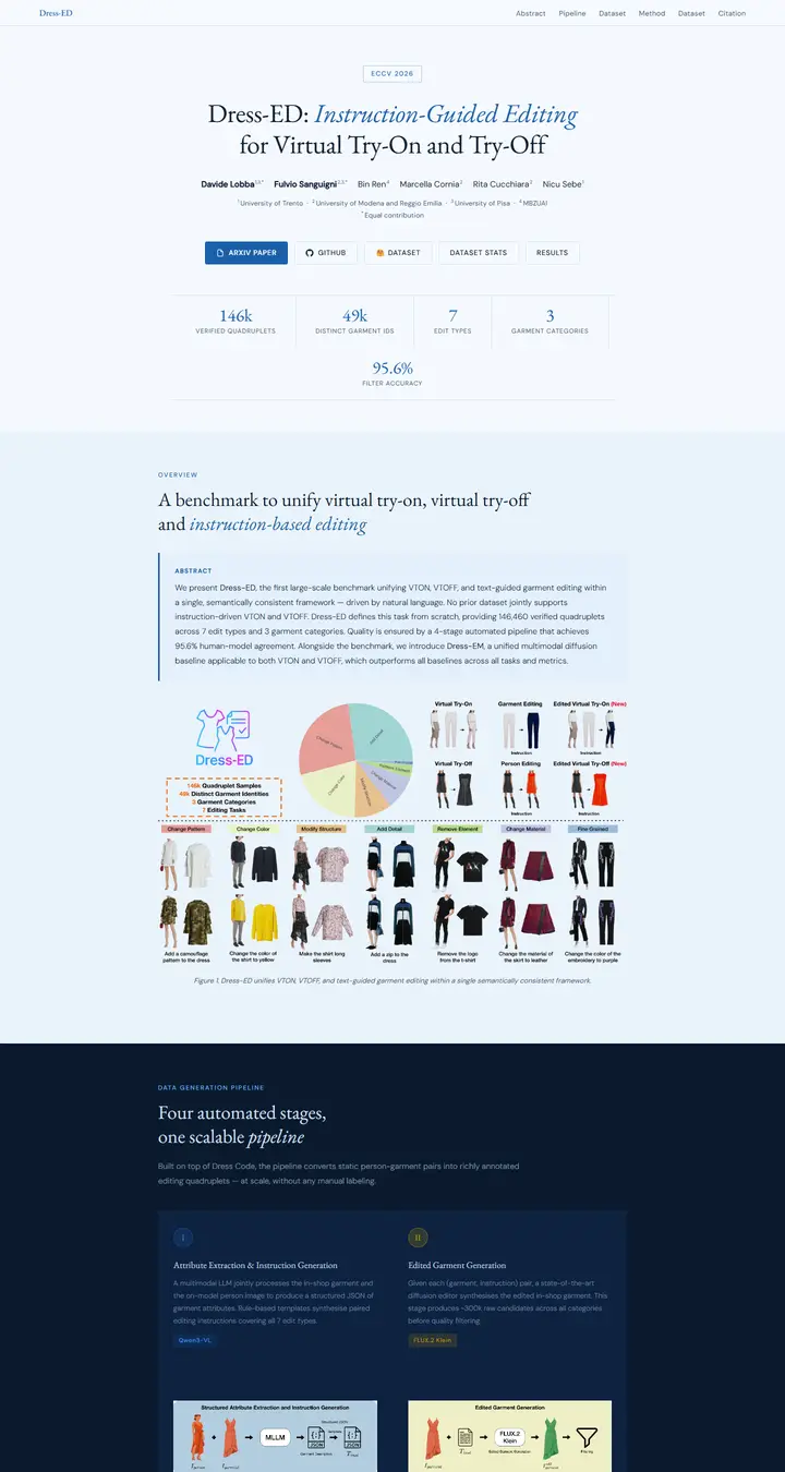 Dress-ED: Instruction-Guided Editing for Virtual Try-On and Try-Off