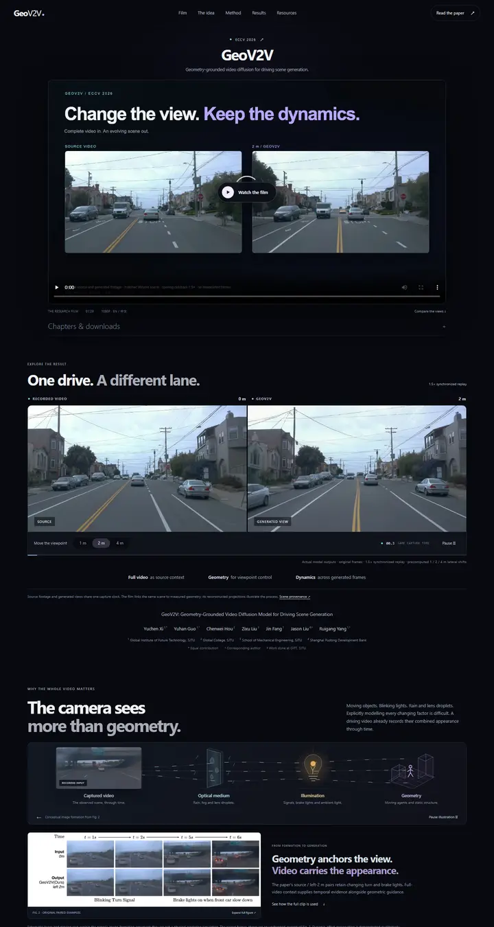 GeoV2V: Geometry-Grounded Video Diffusion Model for Driving Scene Generation