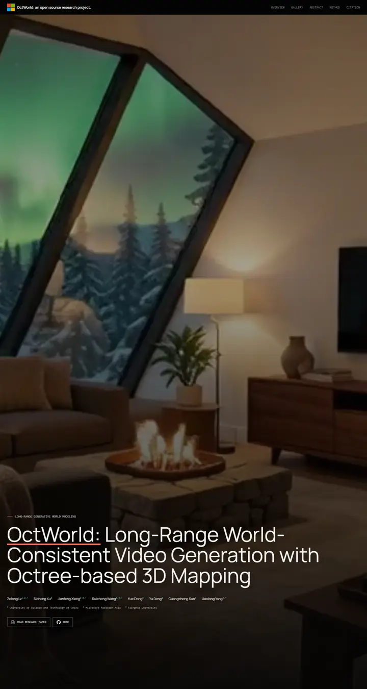 OctWorld: Long-Range World-Consistent Video Generation with Octree-Based 3D Mapping
