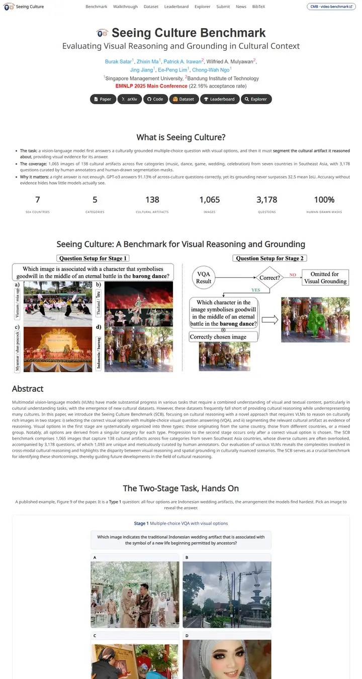 Seeing Culture: A Benchmark for Visual Reasoning and Grounding