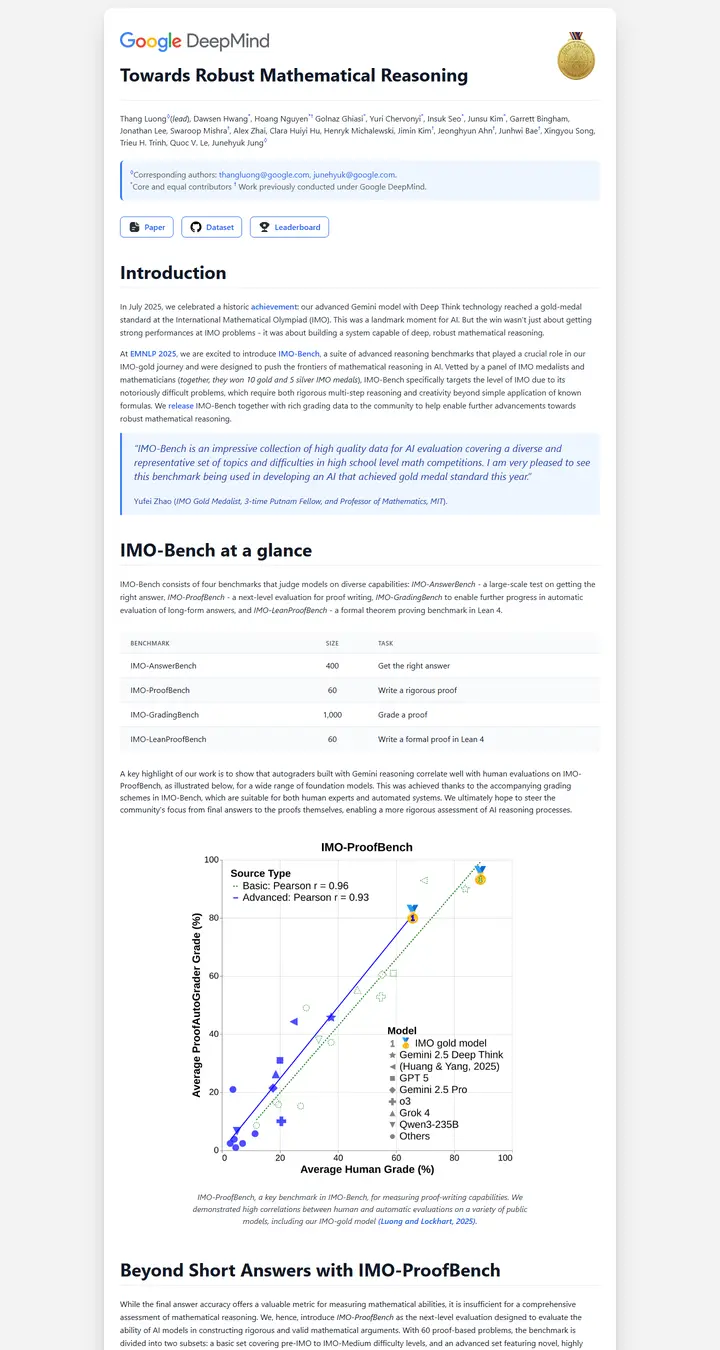 Towards Robust Mathematical Reasoning
