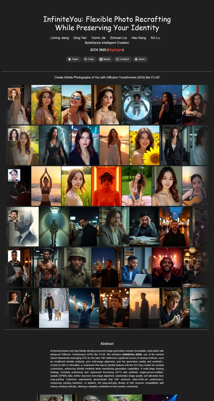 InfiniteYou: Flexible Photo Recrafting While Preserving Your Identity