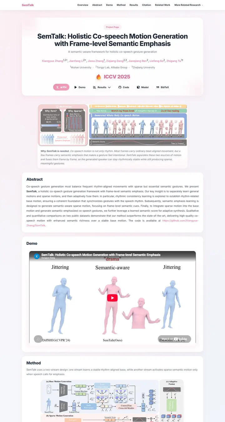 SemTalk: Holistic Co-speech Motion Generation with Frame-level Semantic Emphasis