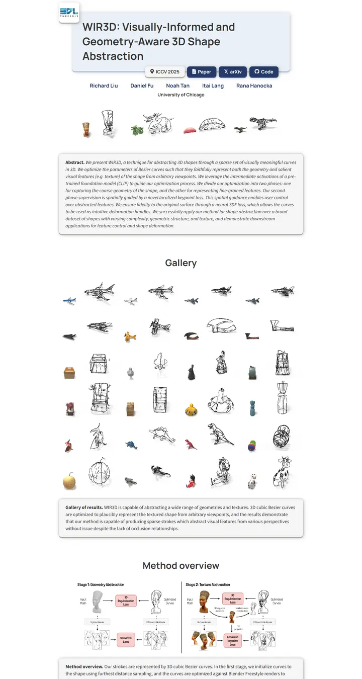 WIR3D: Visually-Informed and Geometry-Aware 3D Shape Abstraction