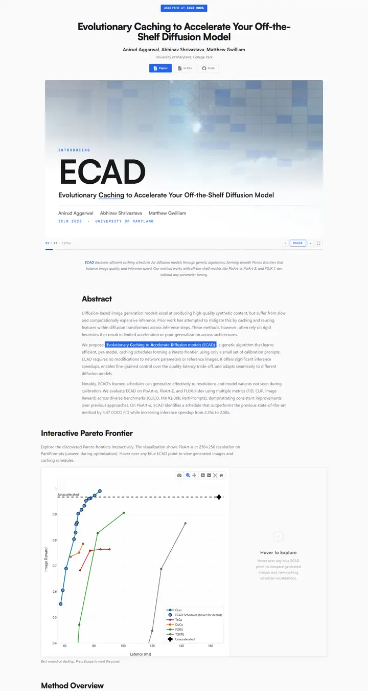 Evolutionary Caching to Accelerate Your Off-the-Shelf Diffusion Model