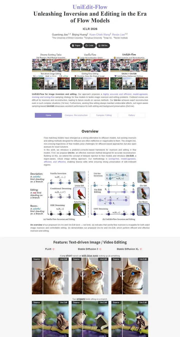 UniEdit-Flow: Unleashing Inversion and Editing in the Era of Flow Models