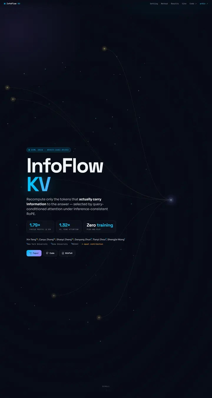 InfoFlow KV: Information-Flow-Aware KV Recomputation for Long Context