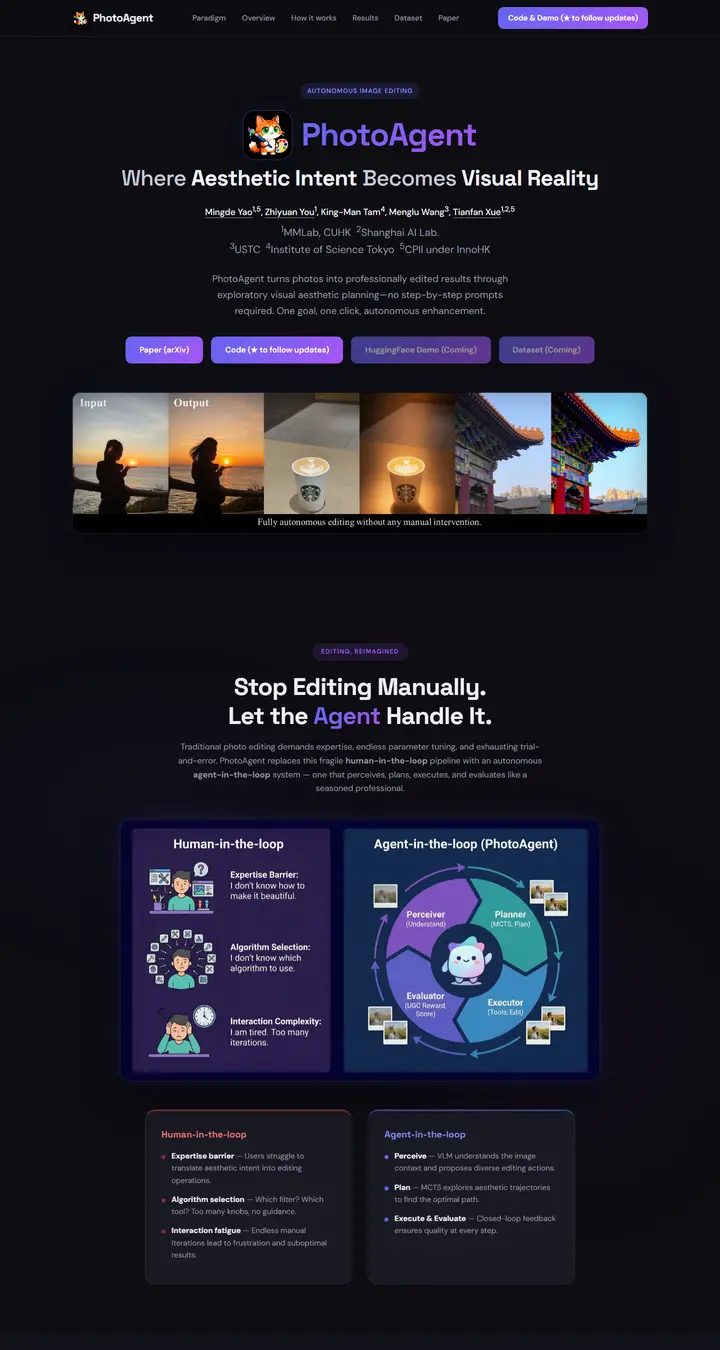 PhotoAgent: Exploratory Visual Aesthetic Planning with Large Vision Models