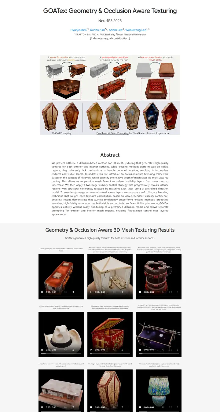 GOATex: Geometry & Occlusion-Aware Texturing