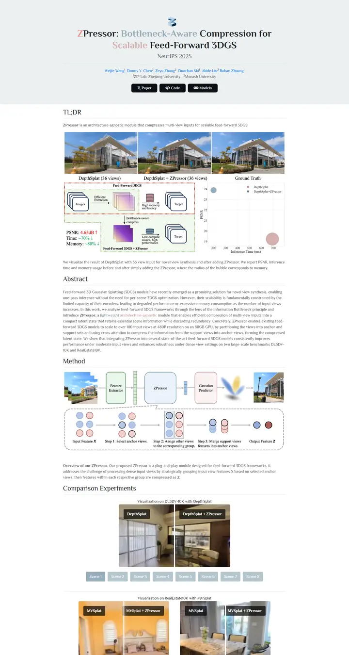 ZPressor: Bottleneck-Aware Compression for Scalable Feed-Forward 3DGS